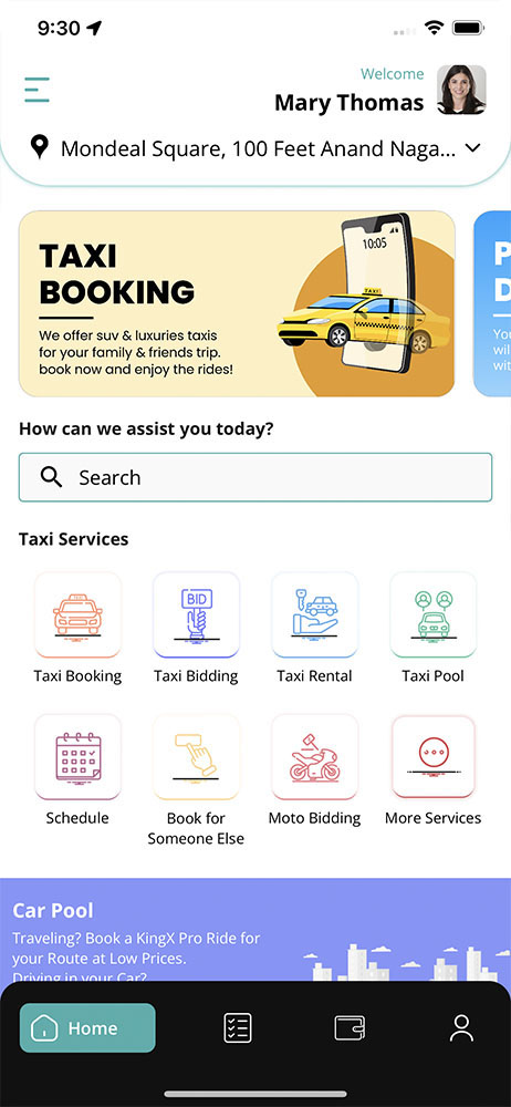 Taxi Booking, Store Delivery, parcel Delivery