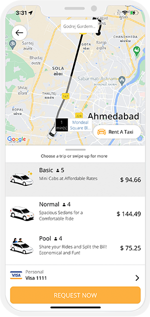 taxi booking app feature