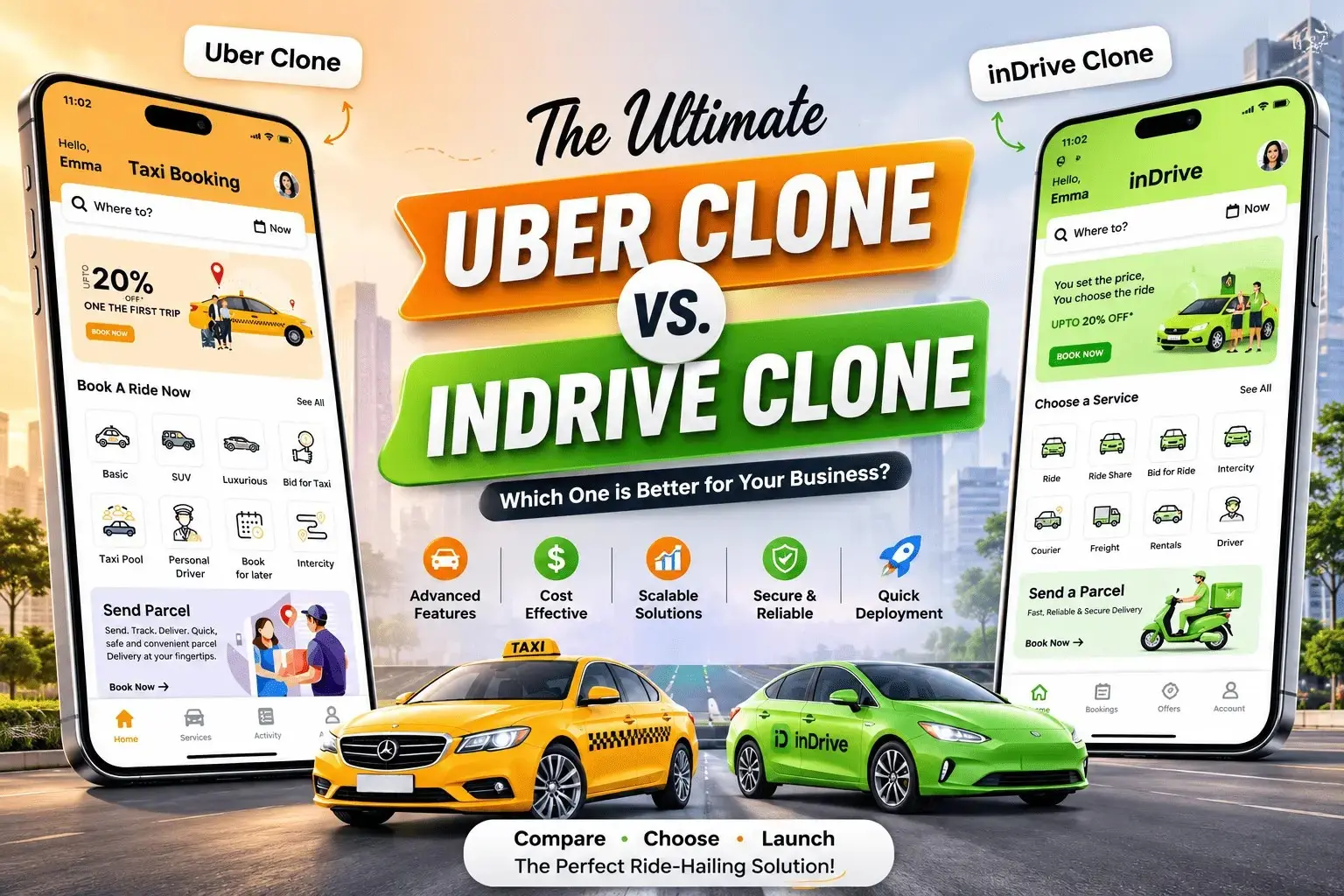 uber clone vs. indrive clone