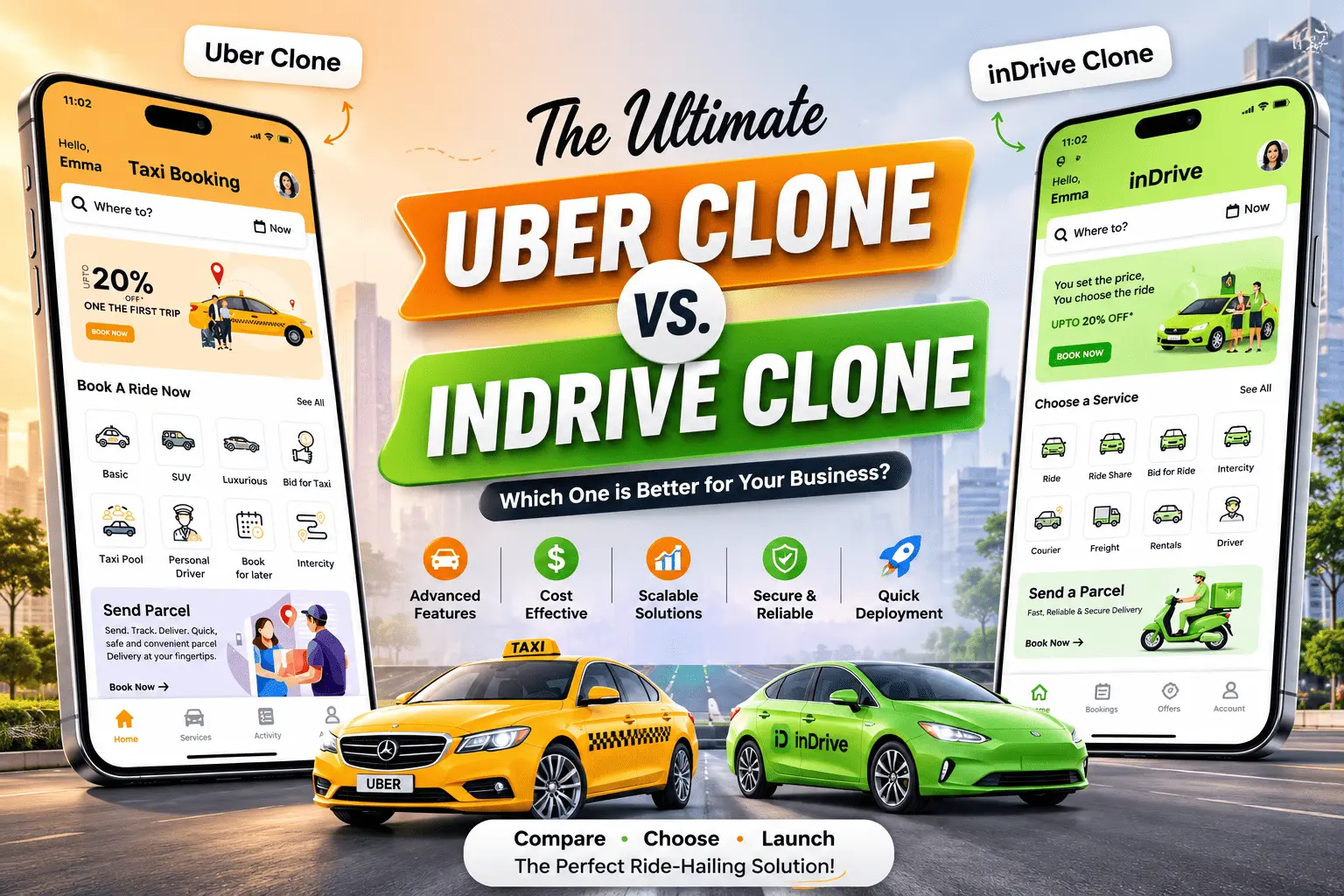 uber clone vs indrive clone comparison