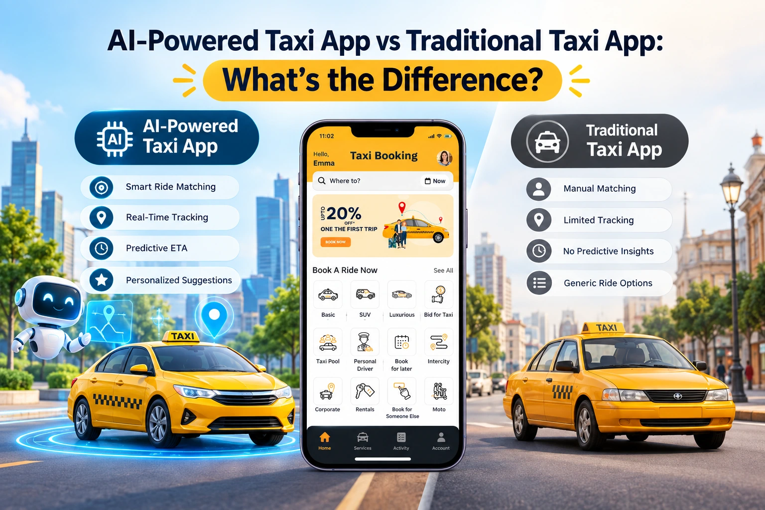 AI-Powered Taxi App vs Traditional Taxi App What’s the Difference