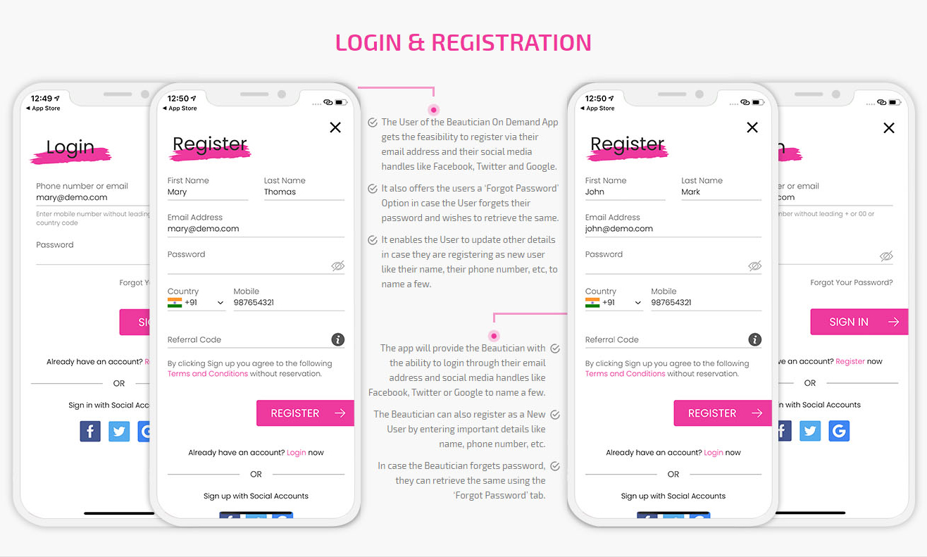 Login & register