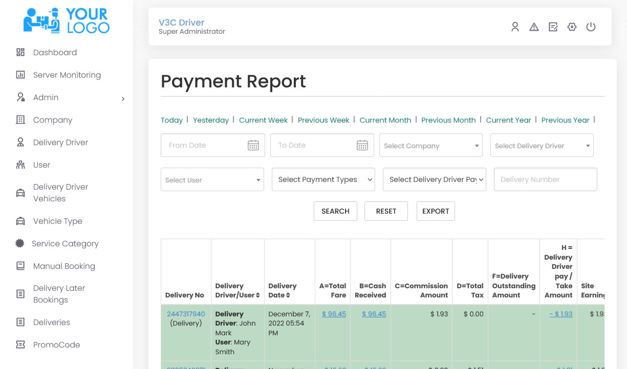 Payment Report