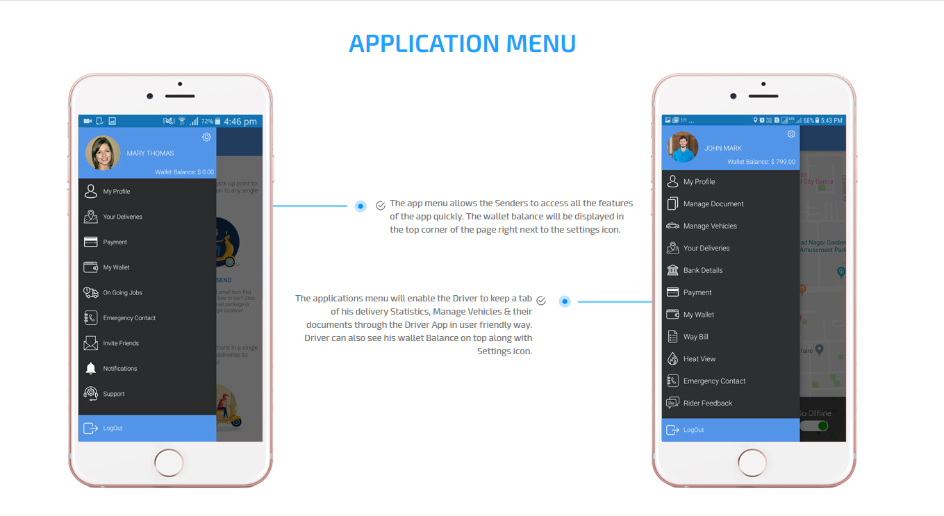 Application menu Application menu
