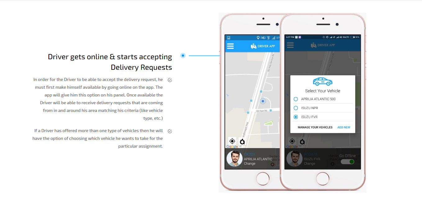 driver gets online and start accepting request driver gets online and start accepting request