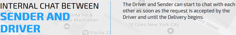 Chat between sender and driver Chat between sender and driver
