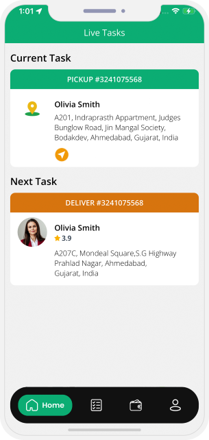 provider arrive at location