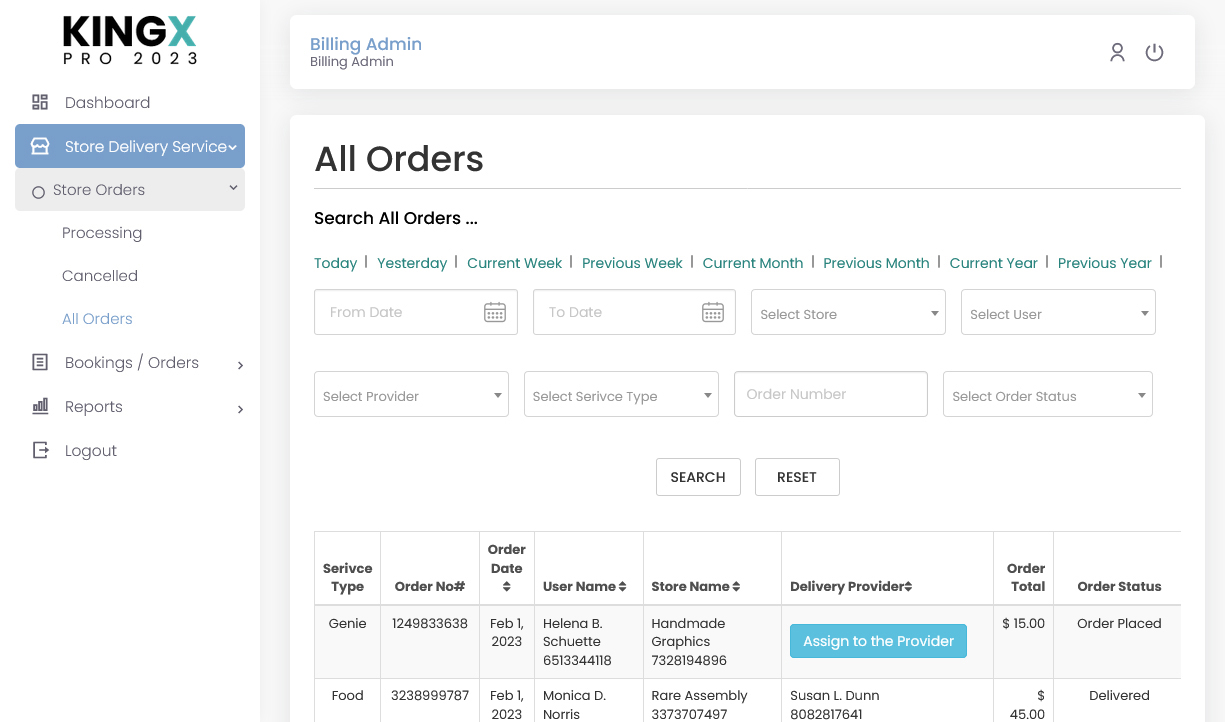 billing panel