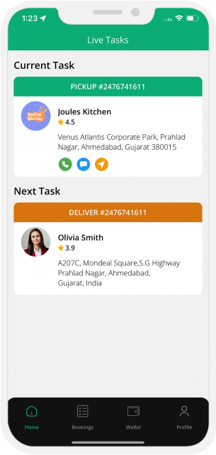 provider arrive at location