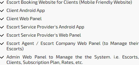 Uber for Escorts app script components