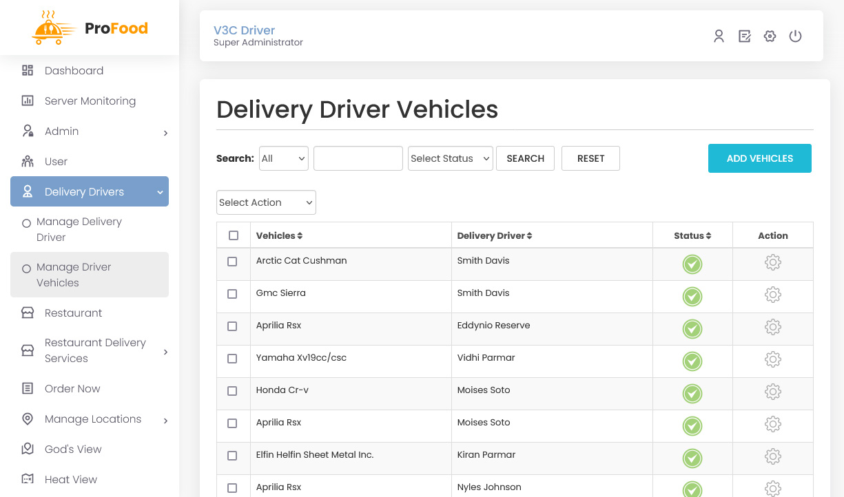 delivery driver vehicles