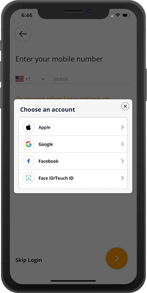 Face ID / Touch ID / Social Media Accounts