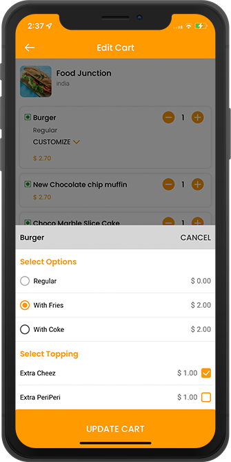user add toppings