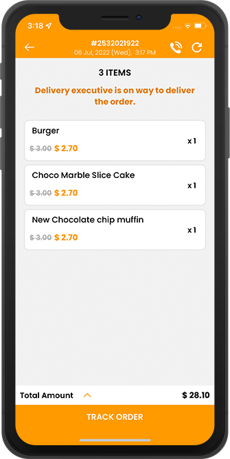 restaurant track status of order