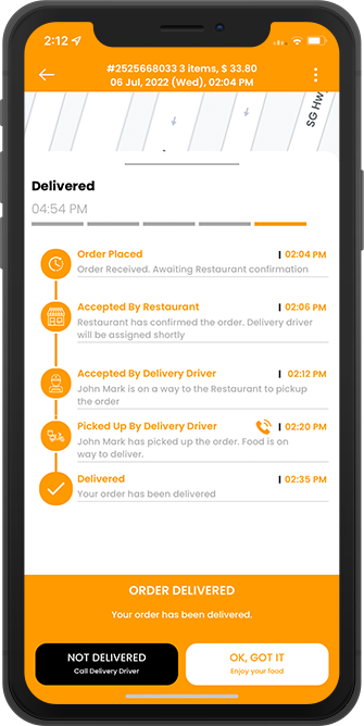 order delivered successful