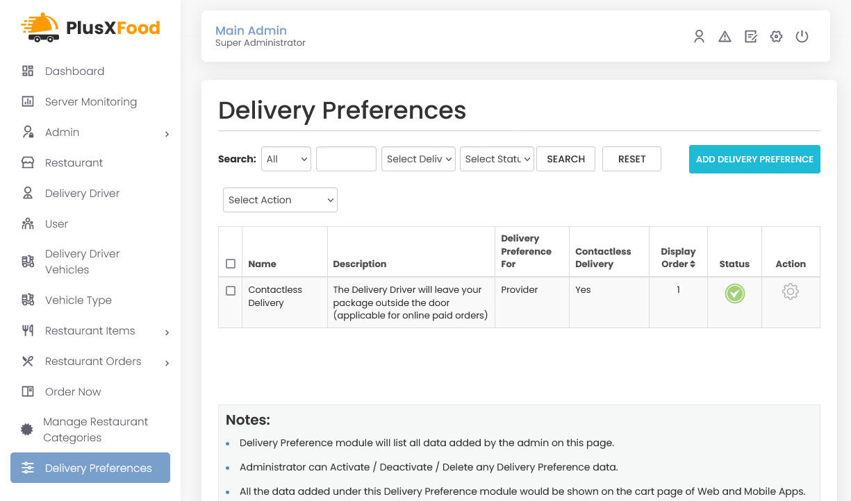 Delivery Preferences