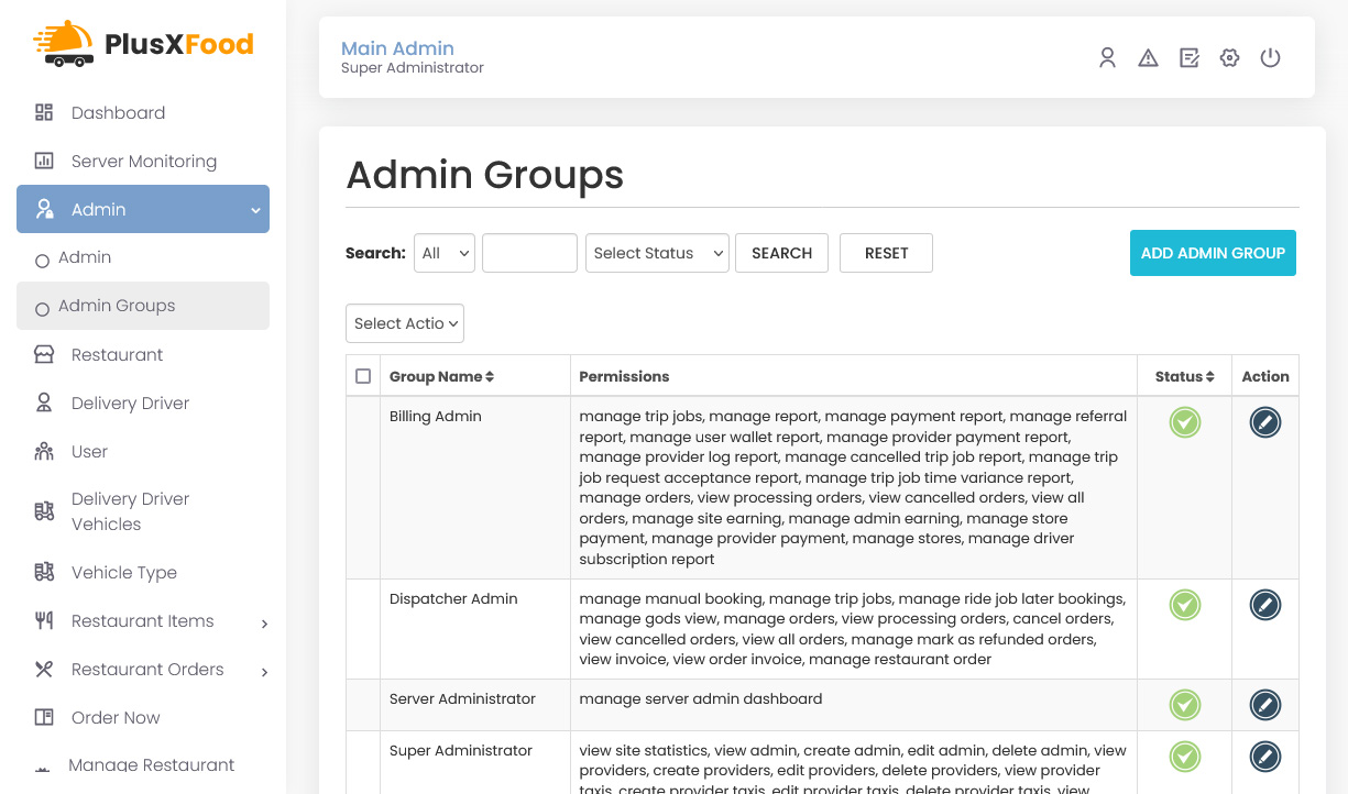 Admin Groups