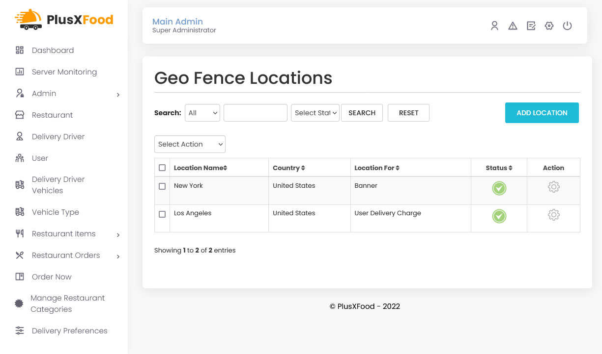 Geo Fence Locations