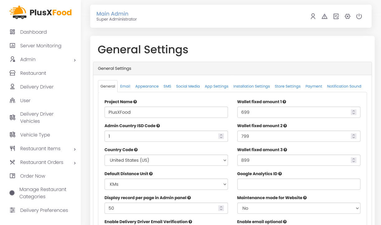 General Settings