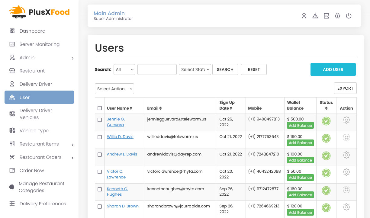 Manage Users