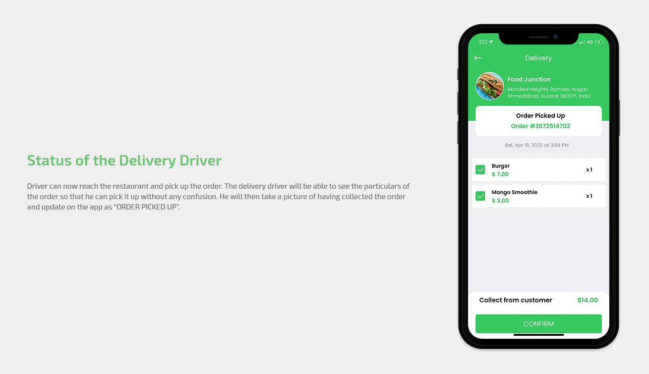 delivery driver status