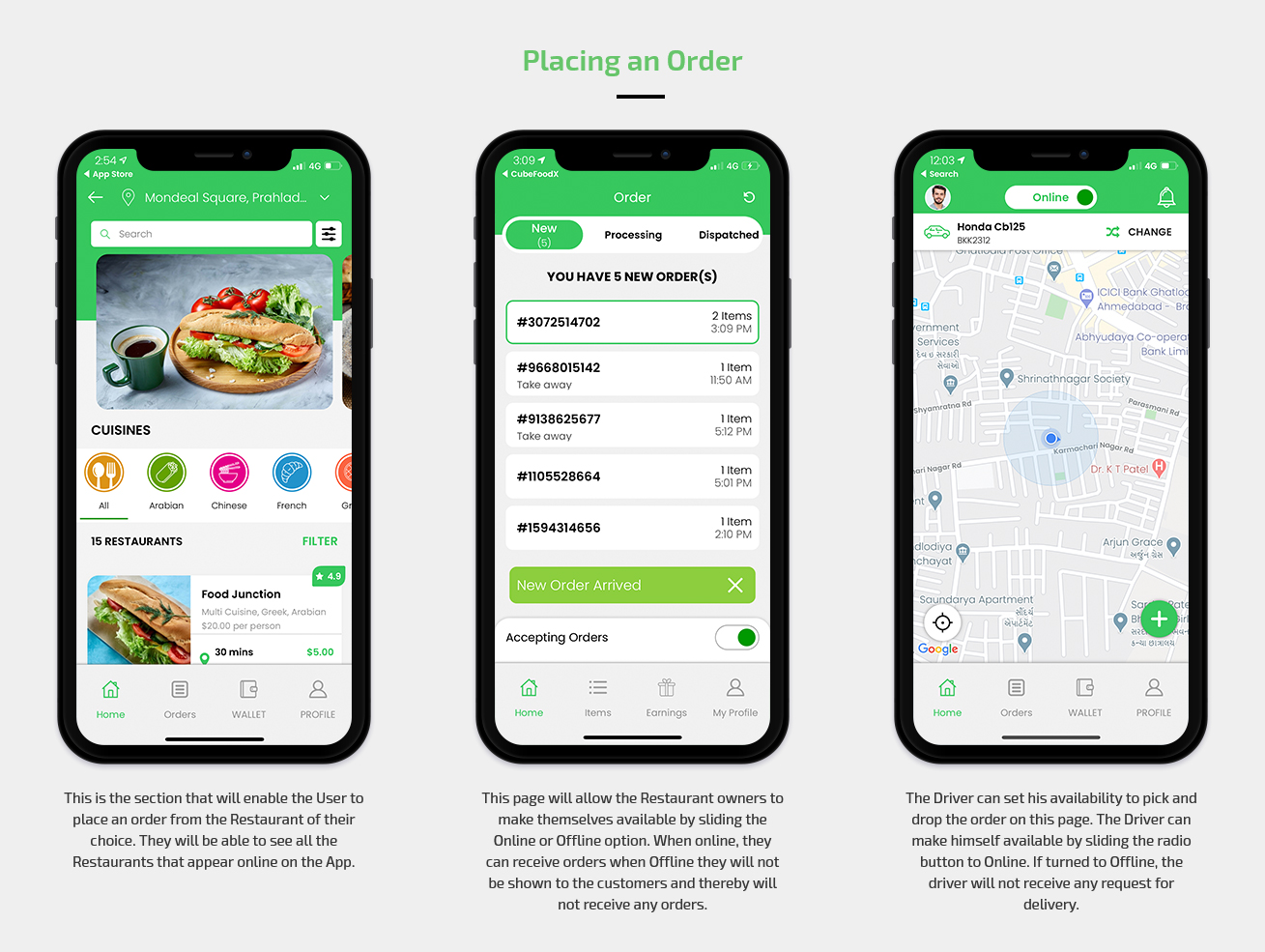 Placing an order