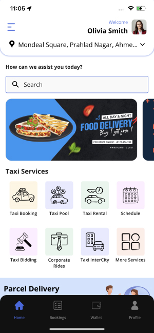 Taxi Booking, Store Delivery, parcel Delivery