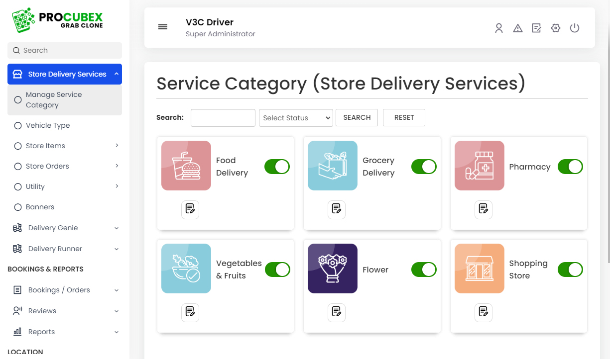 Manage Store Category