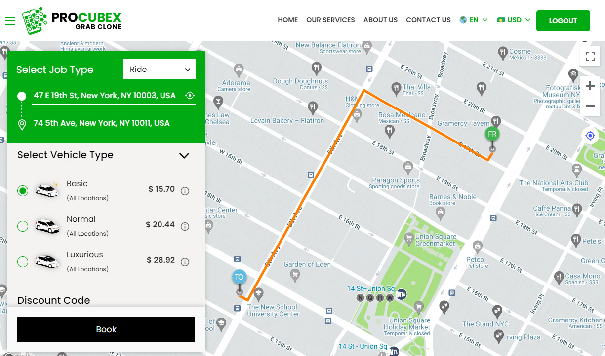 Choose Taxi Types