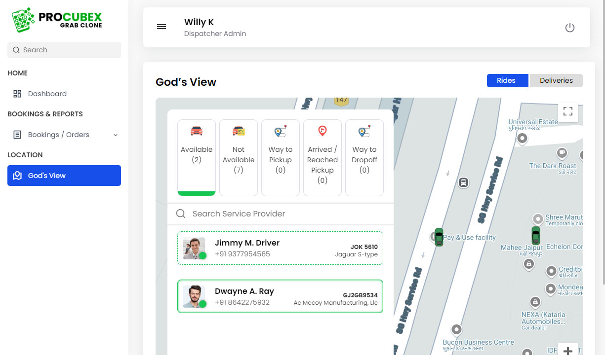 Taxi Manual Dispatch Panel