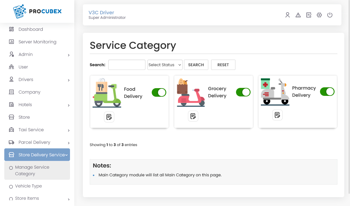 Store Service Category