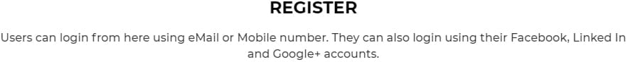 user register through email, number or social media