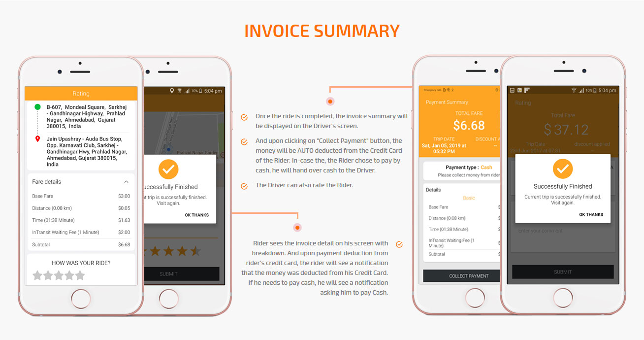 invoice summary screen