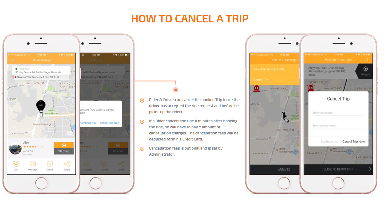 how to cancel a trip screen