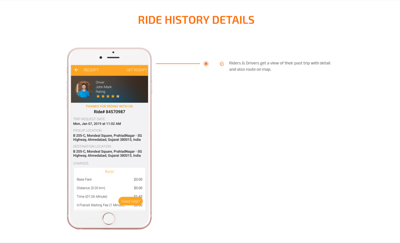 ride history details screen