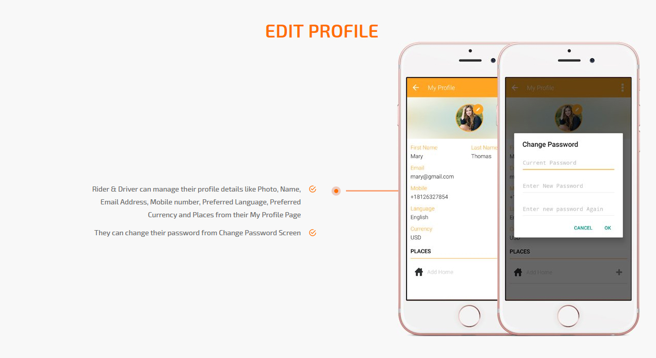 edit profile screen