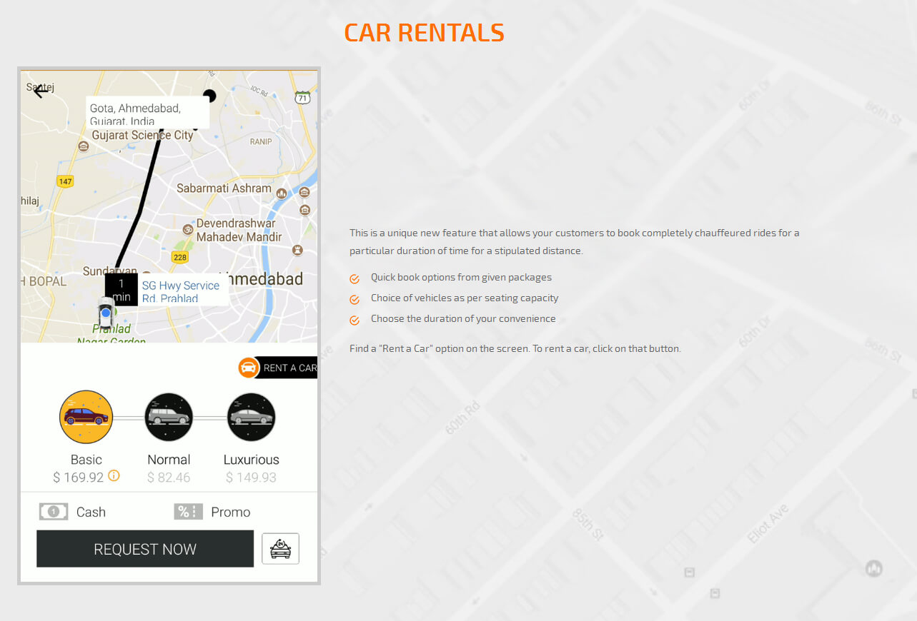 car rentals car rental features