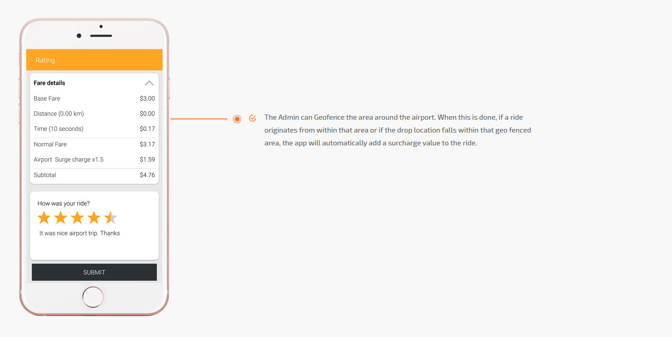 geo fencing area auto update surcharge