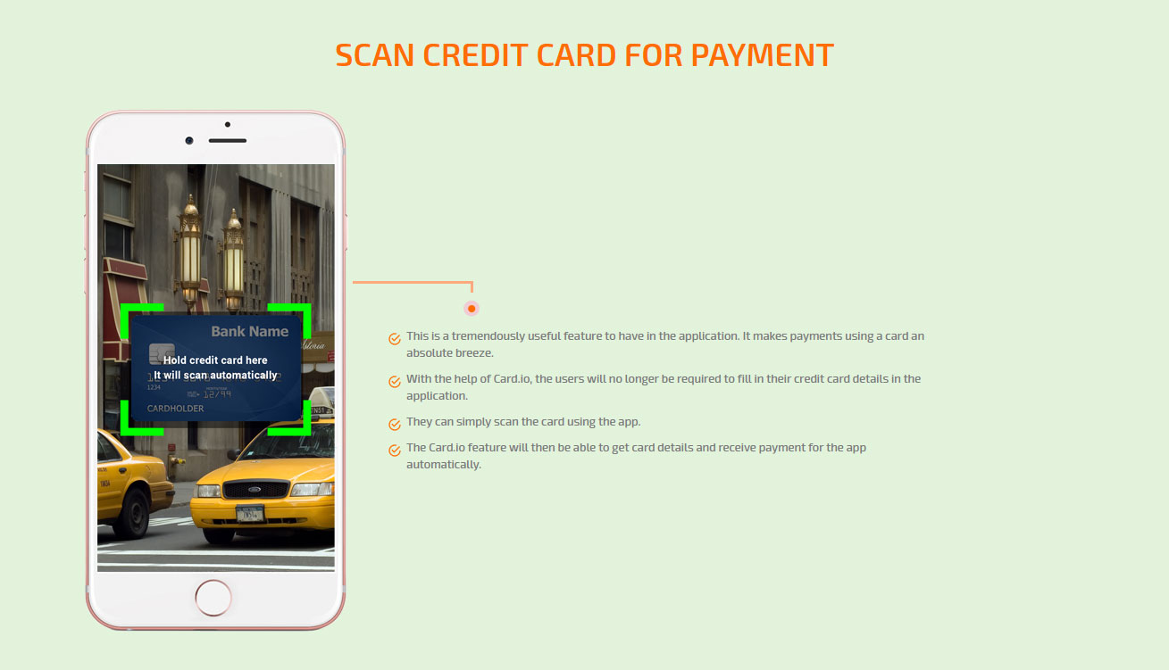 scan credit card for payment