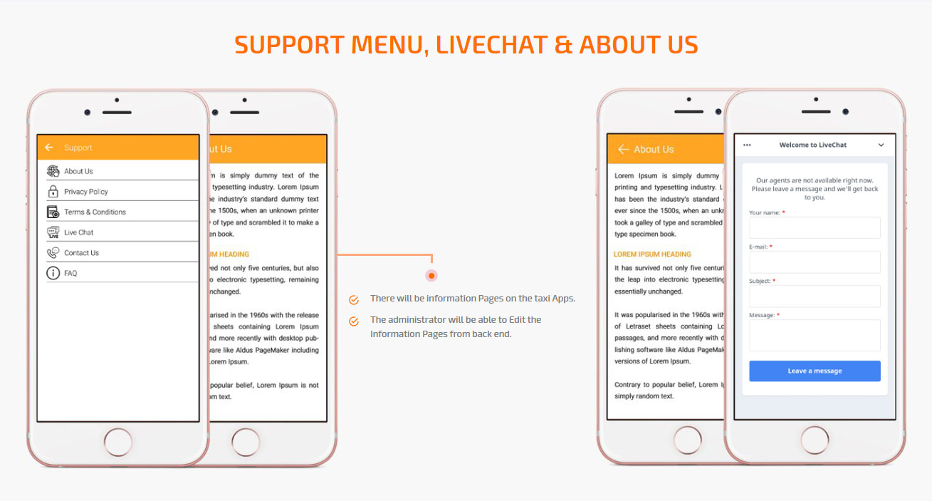 support menu