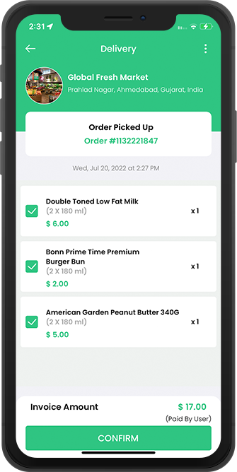 delivery driver pickup order