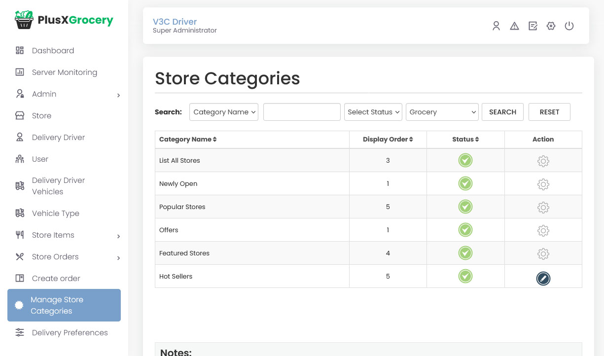 Store Categories