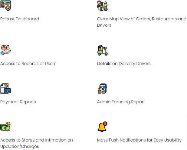 Admin panel features