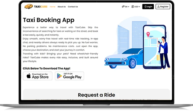 Uber clone web panel interface for managing a taxi booking platform