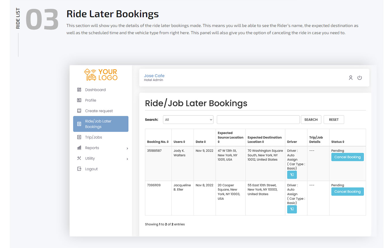ride later bookings