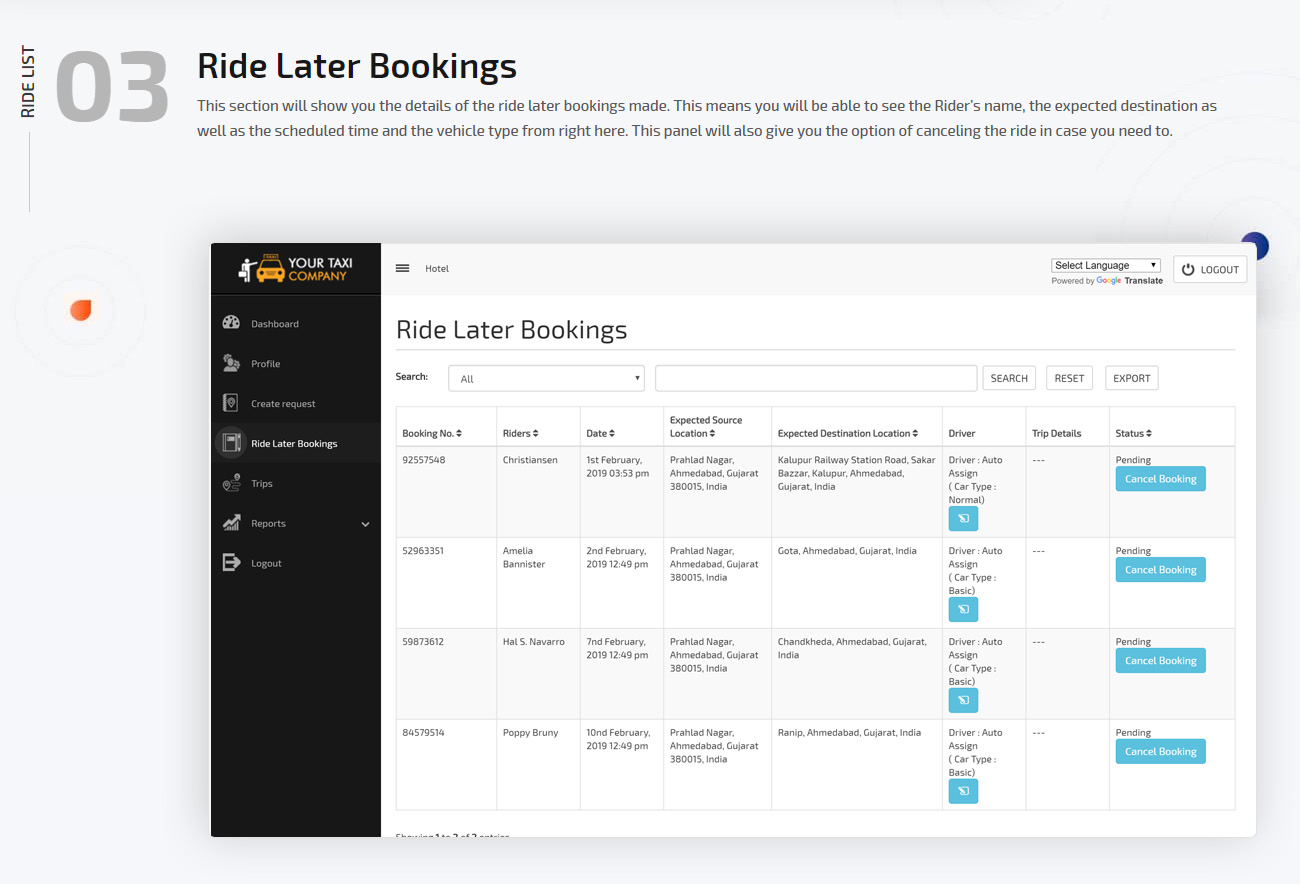 ride later bookings ride later bookings