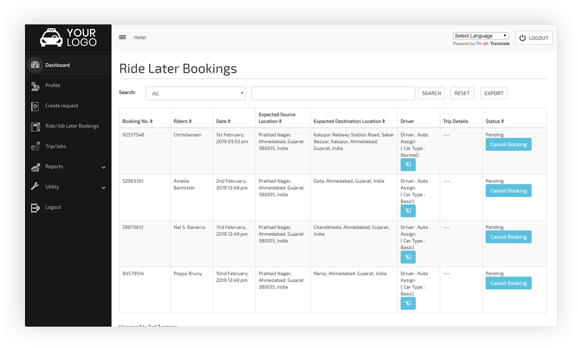 Ride Later Bookings
