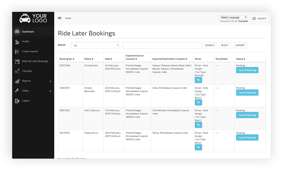 Ride Later Bookings Ride Later Bookings