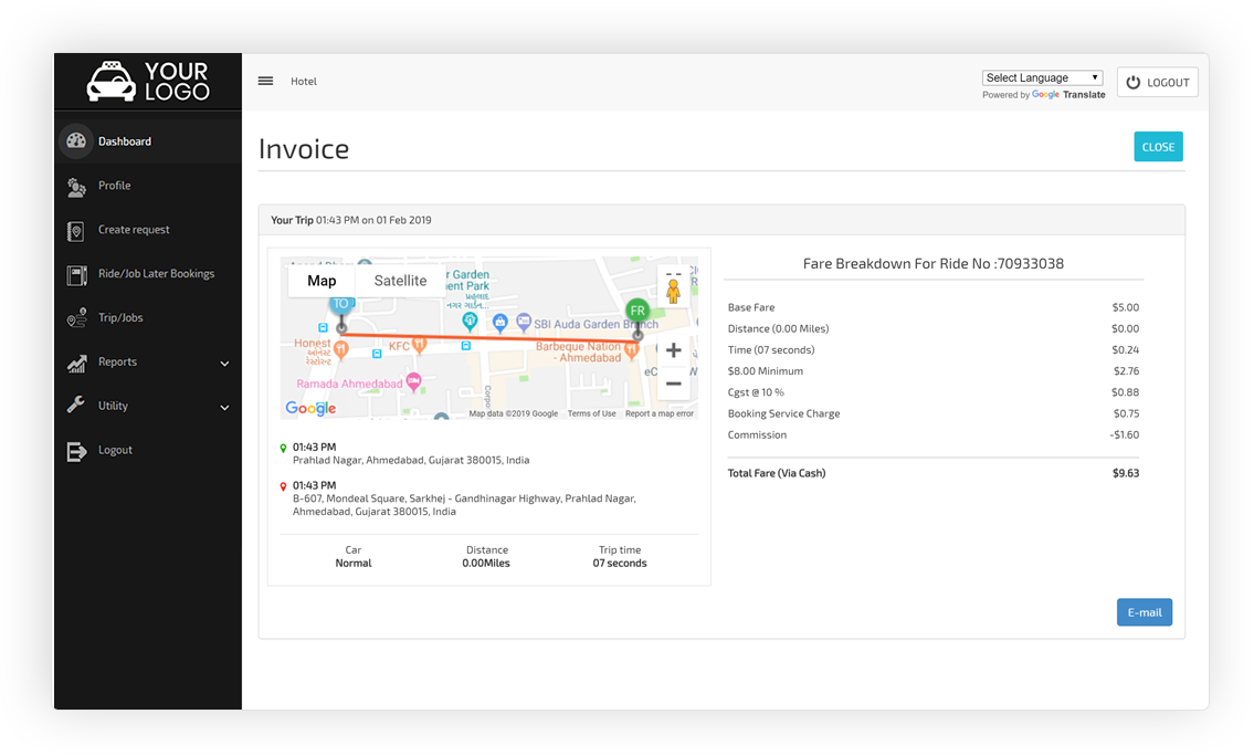 Trip invoice Trip invoice