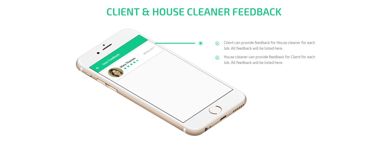 Client and house cleaner feedback screen